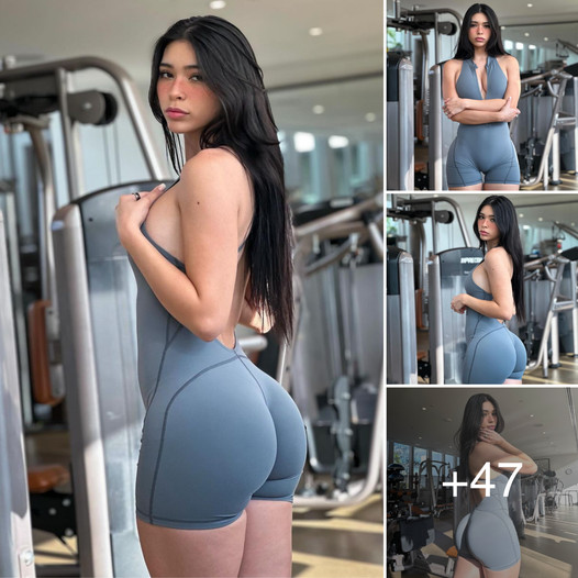 Aishah Sofey flaunts her fit form in a dazzling blue workout outfit.